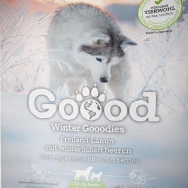 Hovedbilde Happy Dog Goood Winter Snack lam og vinterbær