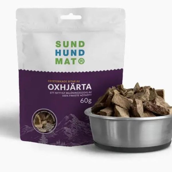 Hovedbilde Sund Hundmat® Oxhjärta - frysetørket oksehjerte