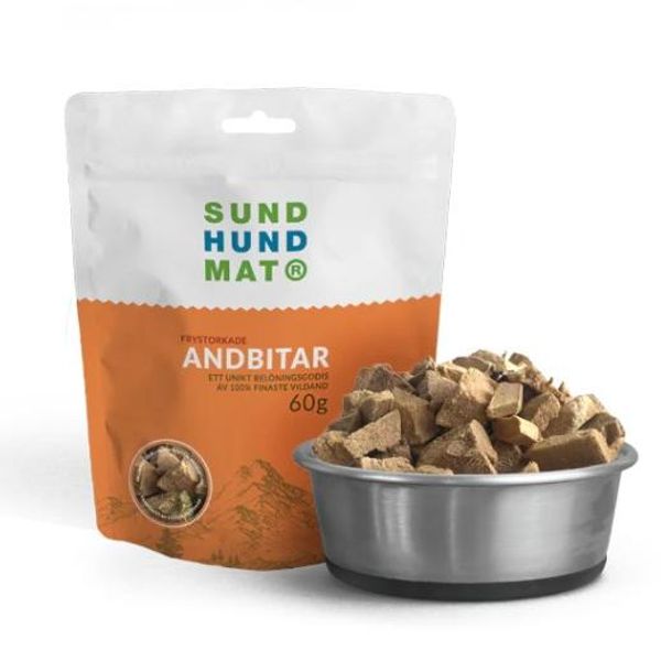 Hovedbilde Sund Hundmat® Andbitar - godbiter av and