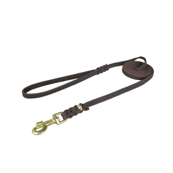 Hovedbilde Junior flettet kobbel i skinn med krok 8 mm/130cm