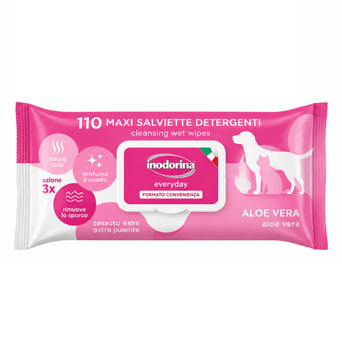 Hovedbilde Inodorina Refresh Aloe Vera våtserviett til hund