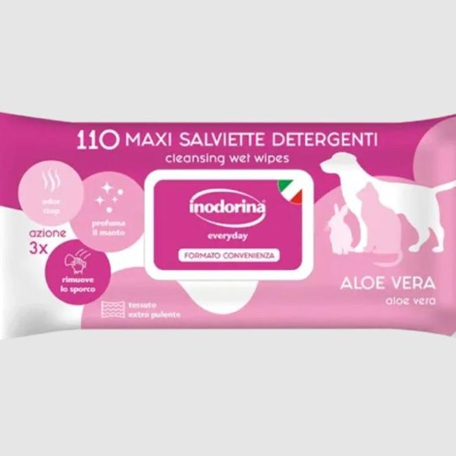 Hovedbilde Inodorina Refresh Aloe Vera våtserviett til hund