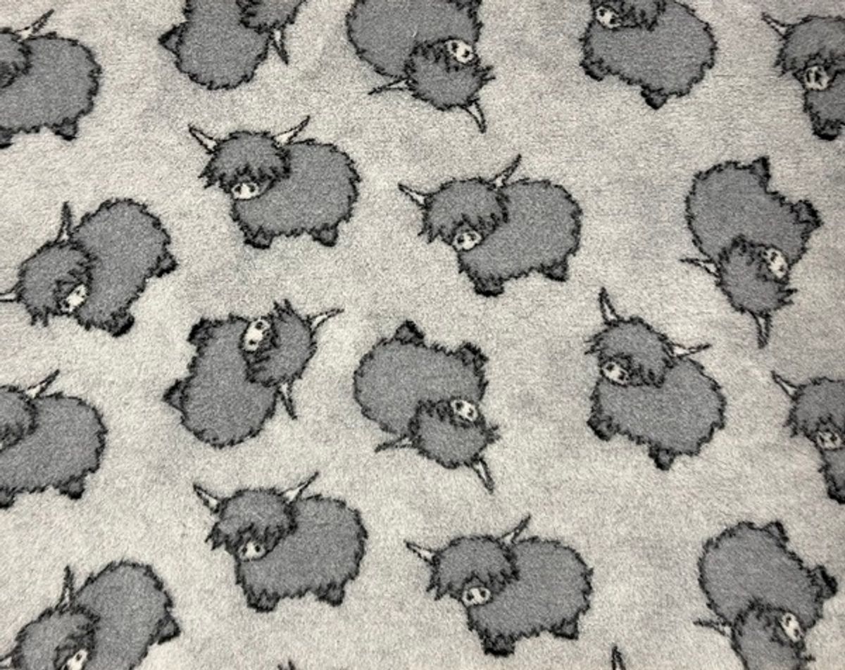 Vetbed til hund med motiv av Highland Cattle 100 x 150 cm 
