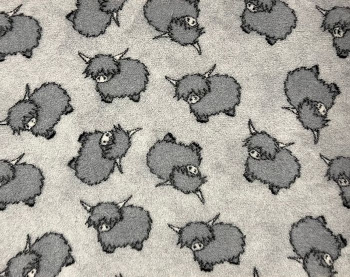 Vetbed til hund med motiv av Highland Cattle 100 x 150 cm 